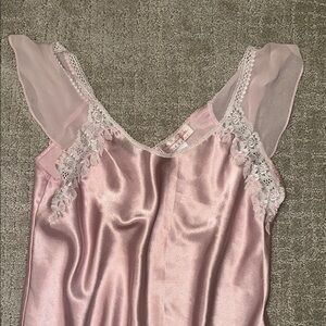 Elegant Pink Satin Nightgown